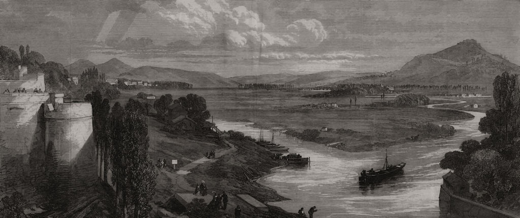 The war: the valley of The Moselle at Metz 1870 old antique print picture